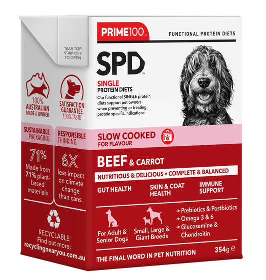 Prime100 SPD Slow Cooked Beef & Carrot Wet Dog Food