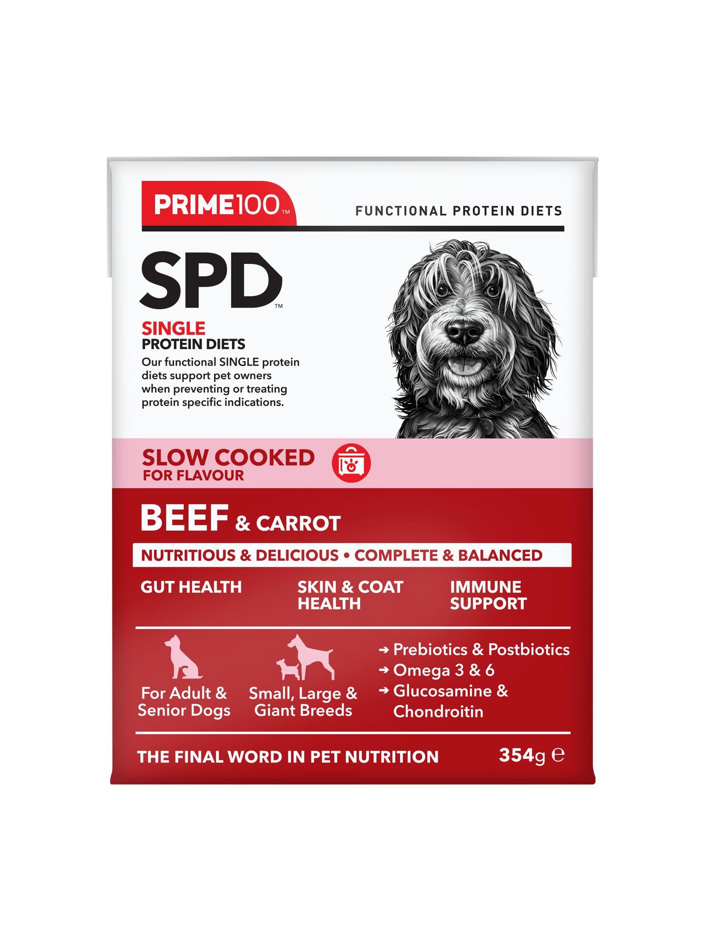 Prime100 SPD Slow Cooked Beef & Carrot Wet Dog Food