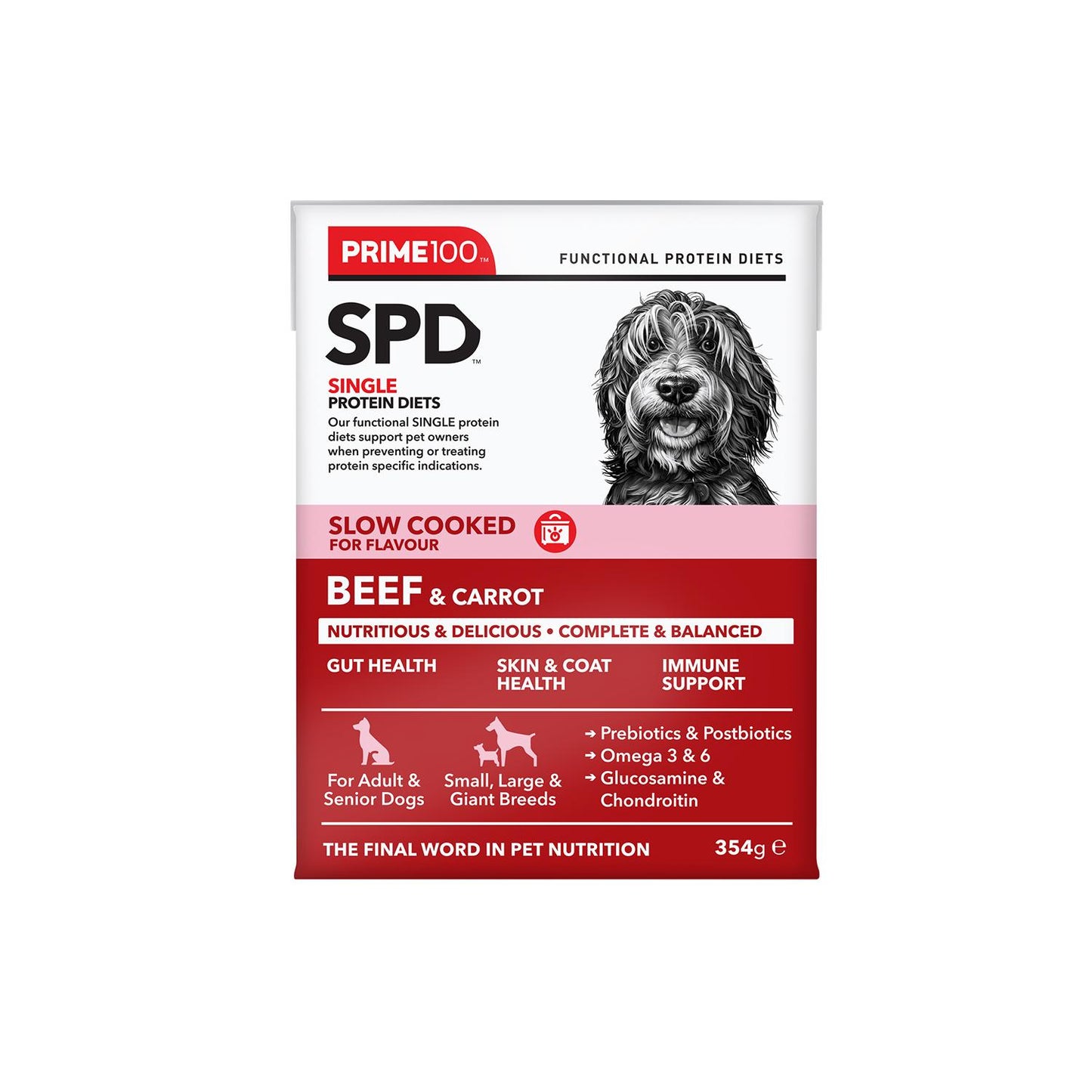 Prime100 SPD Slow Cooked Beef & Carrot Wet Dog Food