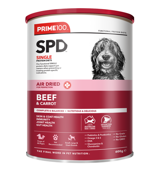 Prime100 SPD Air Dried Beef & Carrot Dry Dog Food