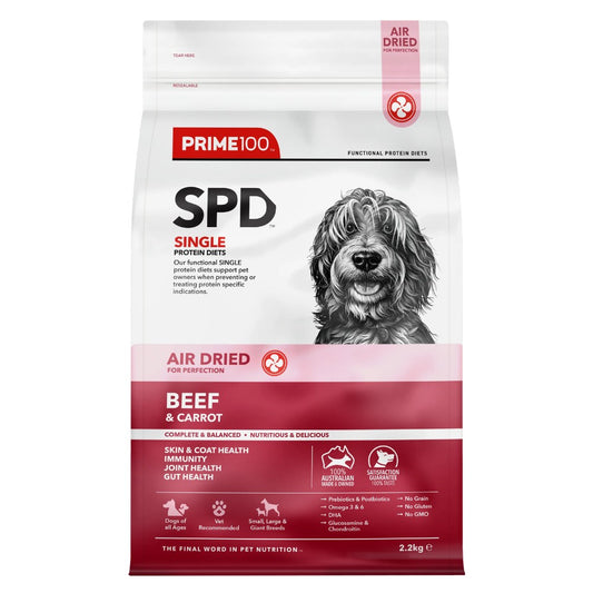 Prime100 SPD Air Dried Beef & Carrot Dry Dog Food