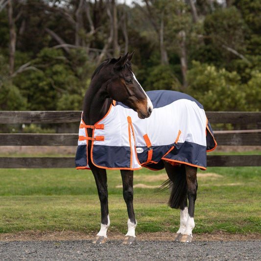 Caribu AeroMist Detach-a-Neck Midnight Orange Horse Rug