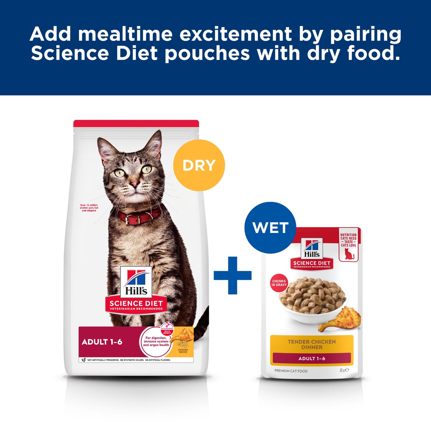 Hill’s Science Diet Adult Poultry Selection Variety Pack Wet Cat Food Pouches 12x85g