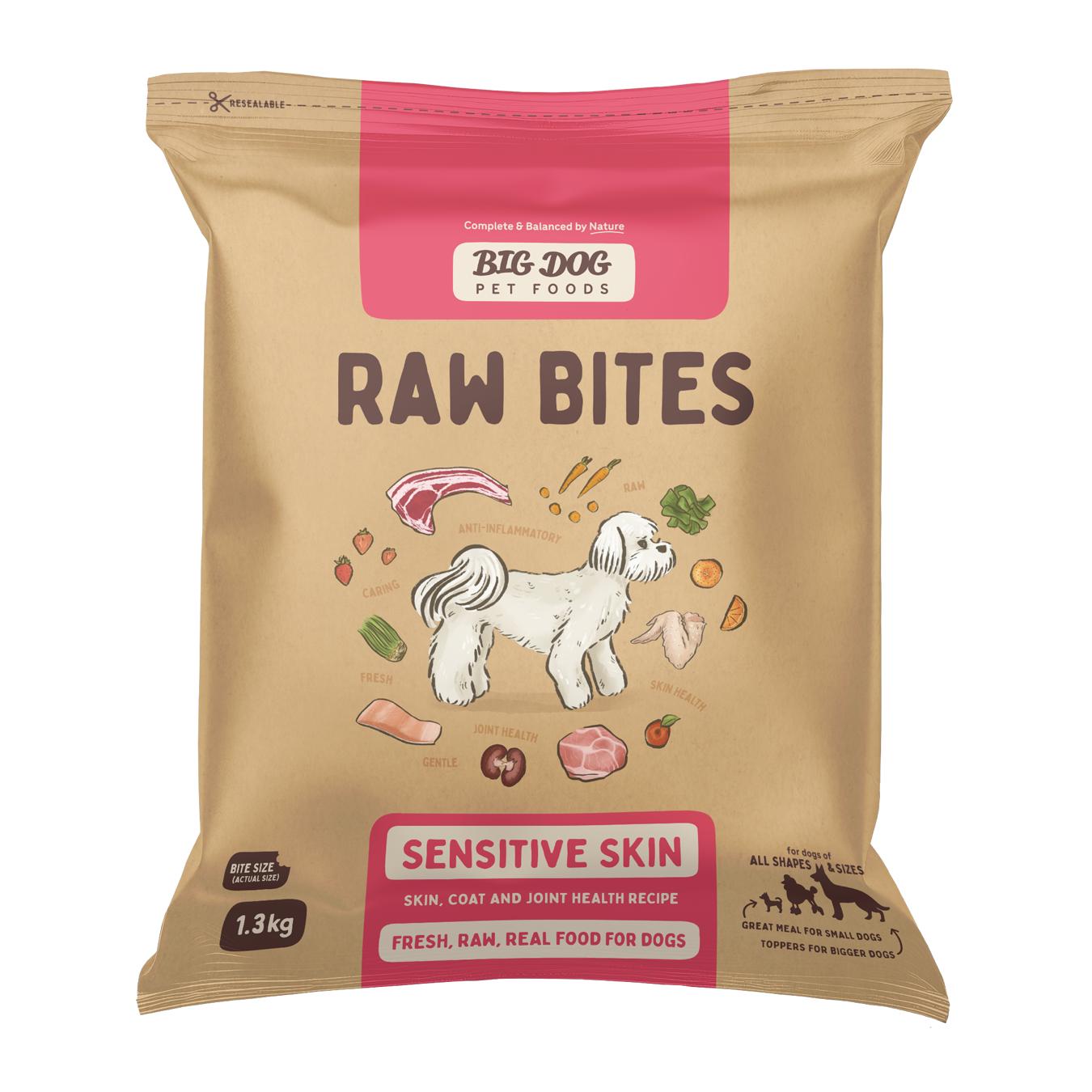 Big Dog Sensitive Skin Raw Bites Dog Meal