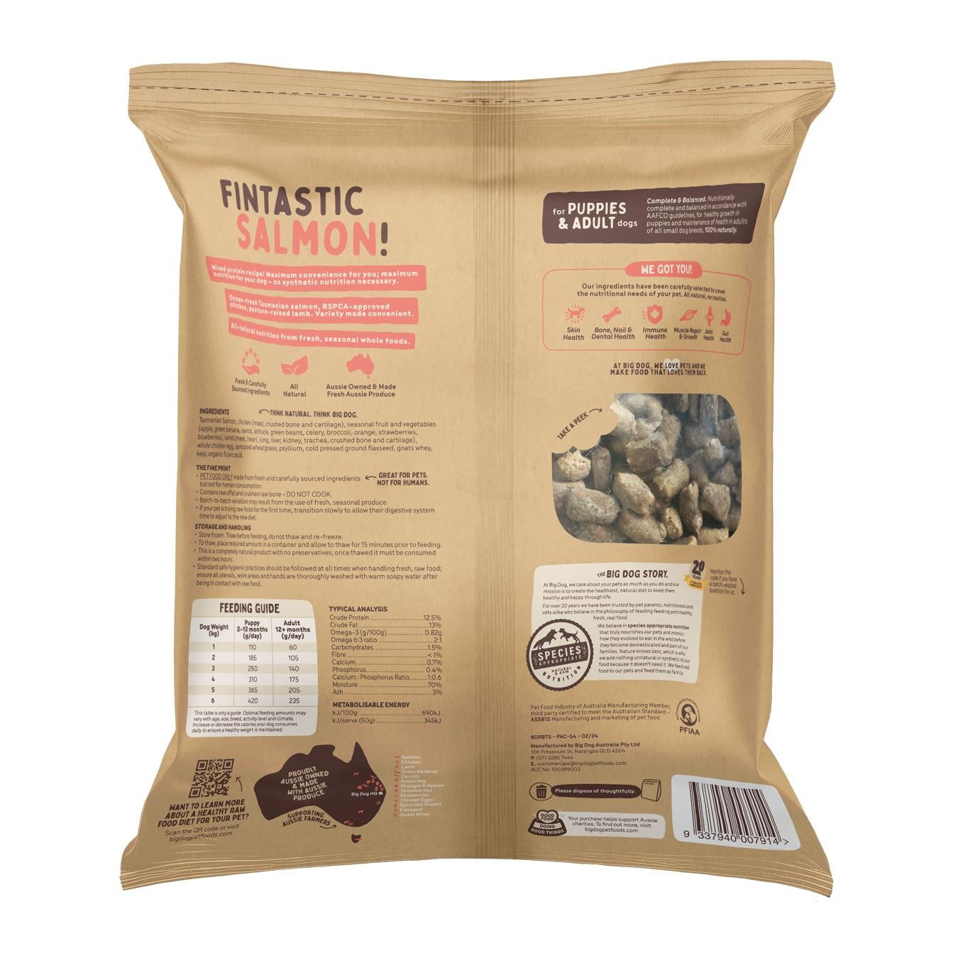 Big Dog Tasmanian Salmon Raw Bites Dog Meal