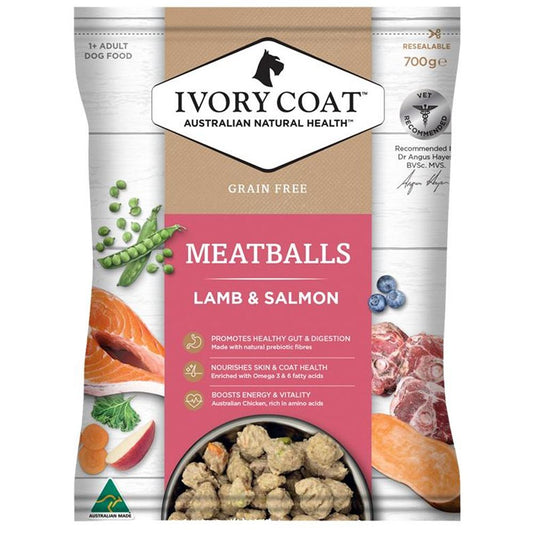 Ivory Coat Meatballs Lamb & Salmon Adult Dog Meal