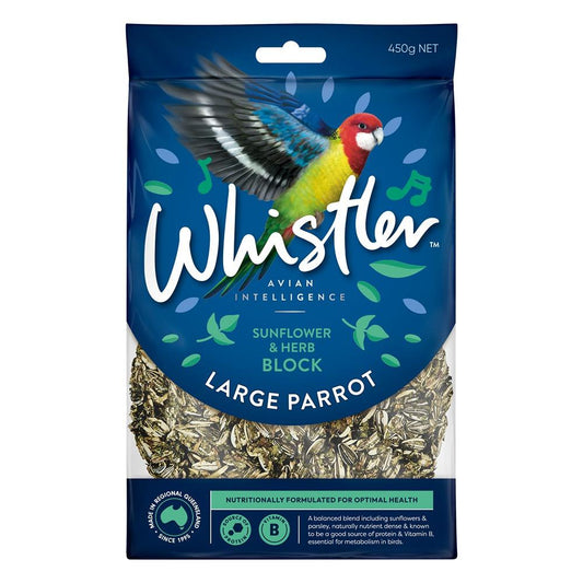 Whistler Large Parrot Sunflower & Herb Blend Block 450g