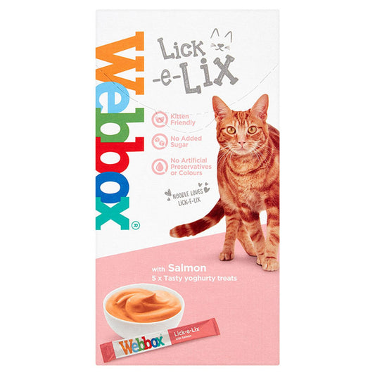 Webbox Lick-E-Lix Salmon Puree Cat Treat 5pk