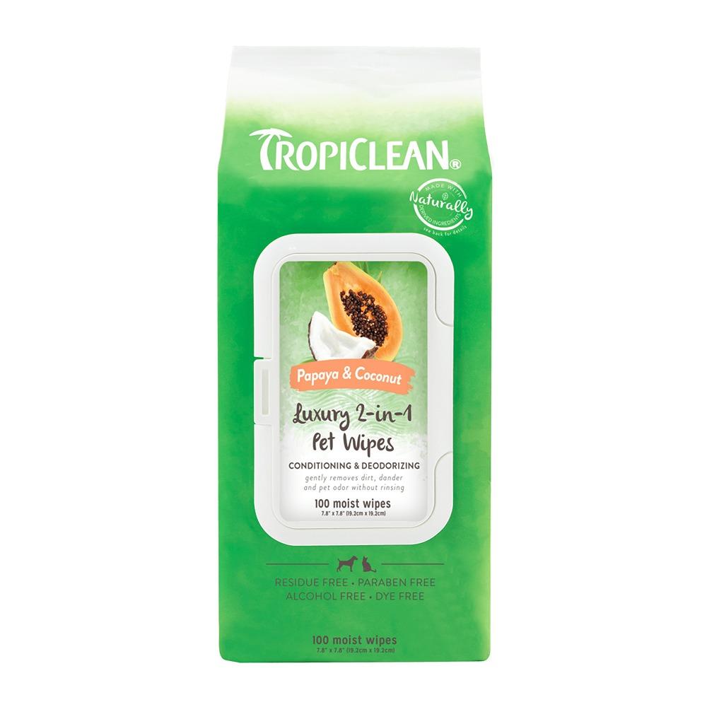 TropiClean Luxury 2-in-1 Pet Wipes 100pk