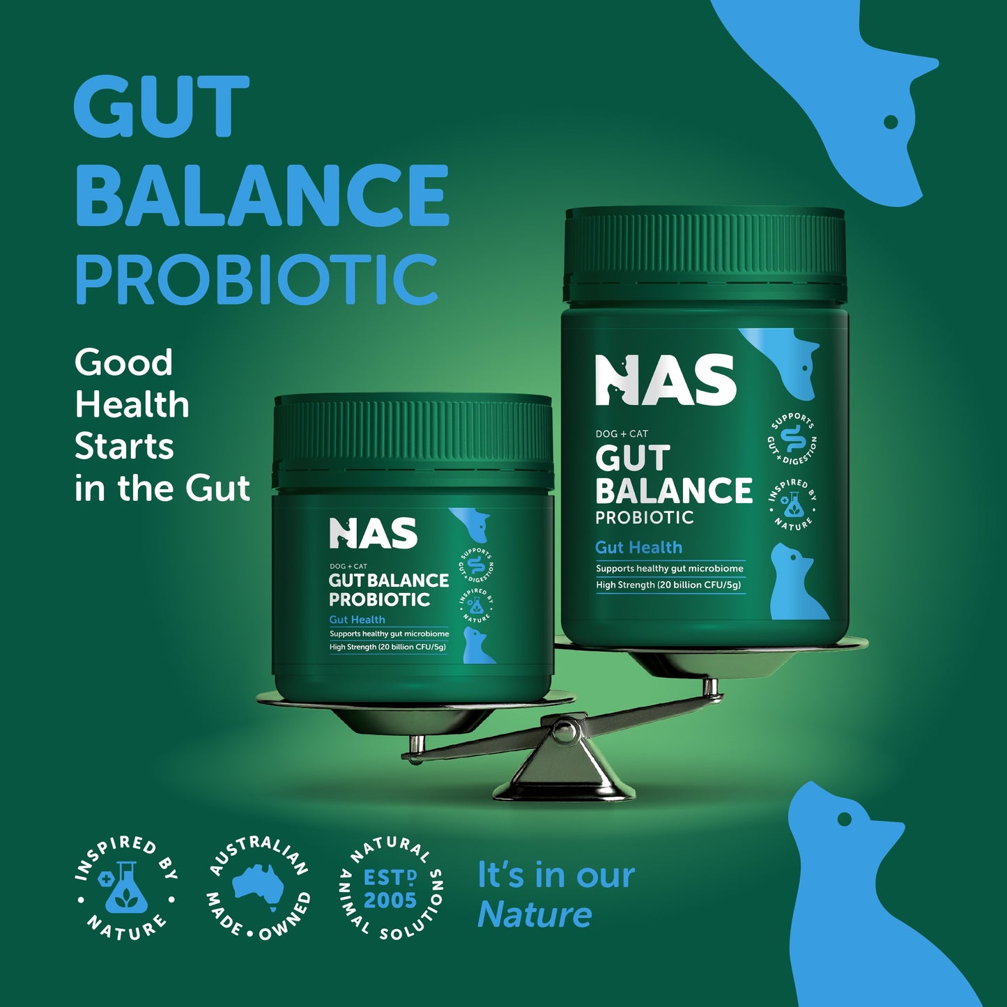 NAS Gut Balance Probiotic Dog & Cat Supplement