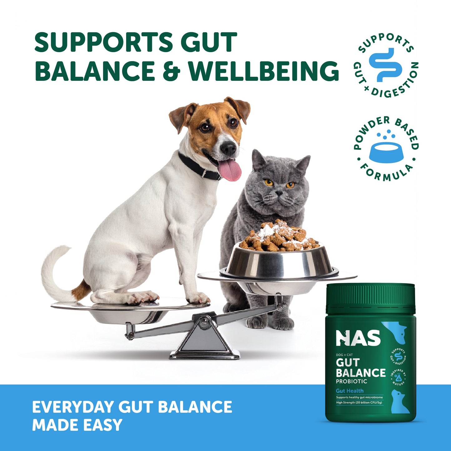 NAS Gut Balance Probiotic Dog & Cat Supplement