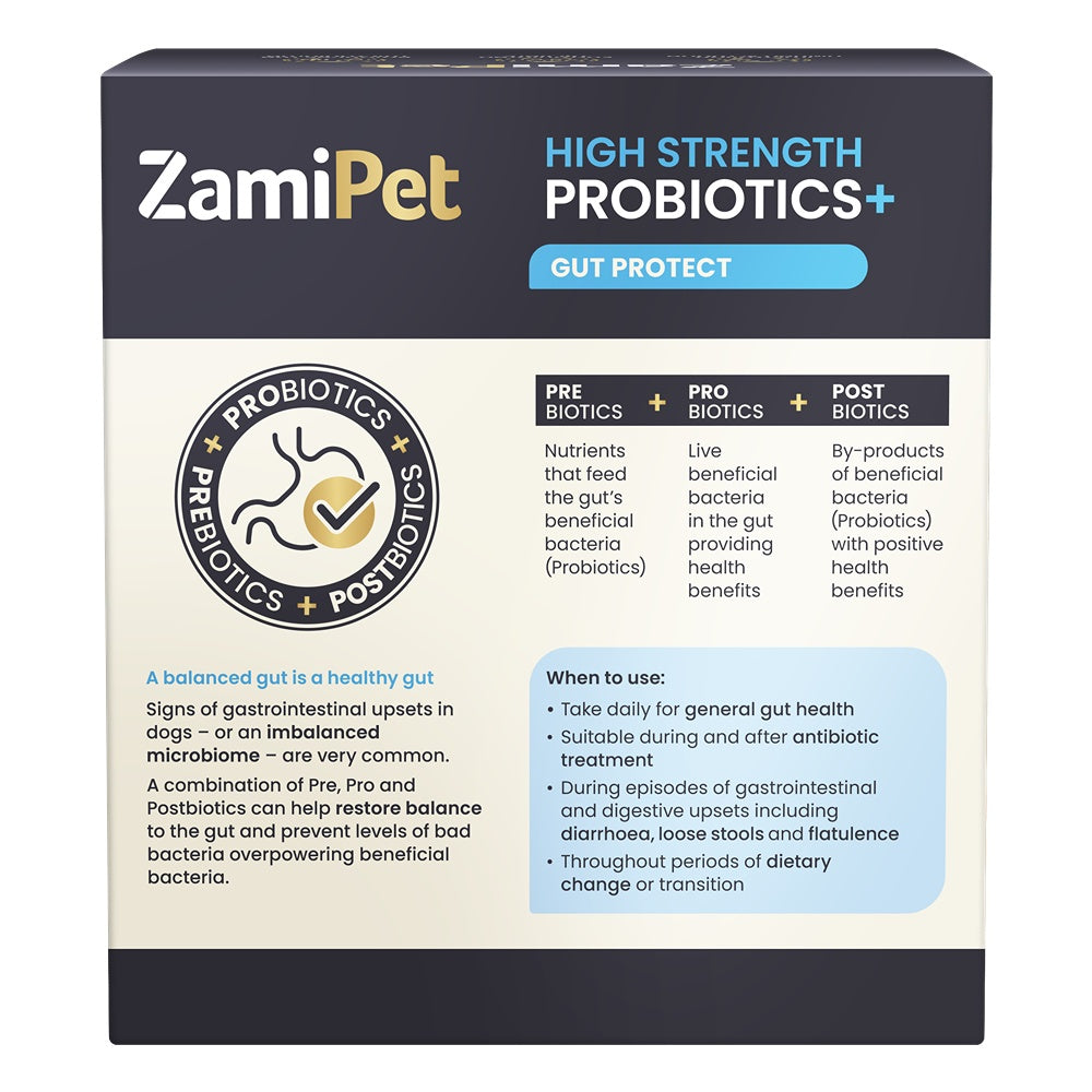 ZamiPet High Strength Probiotics+ Gut Protect Dog Supplement