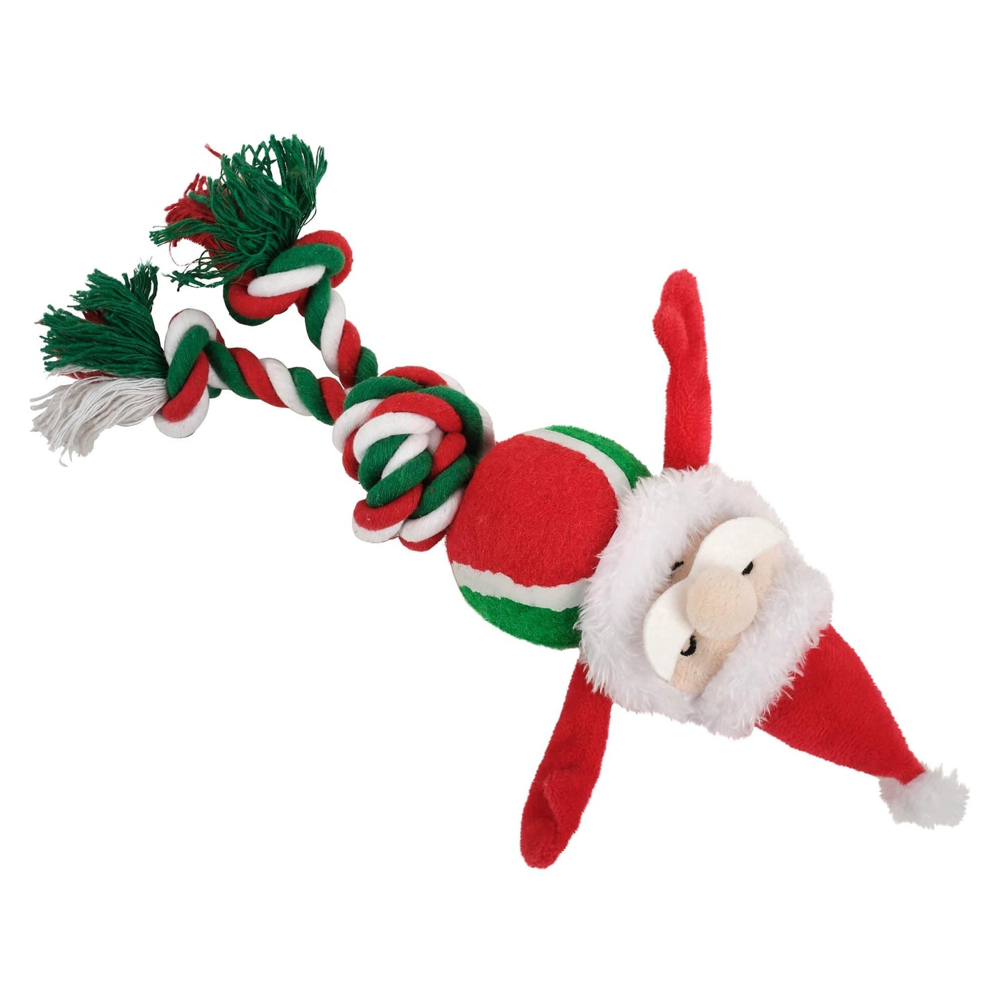 Petstock Christmas Ball & Rope Toy Santa Dog Toy