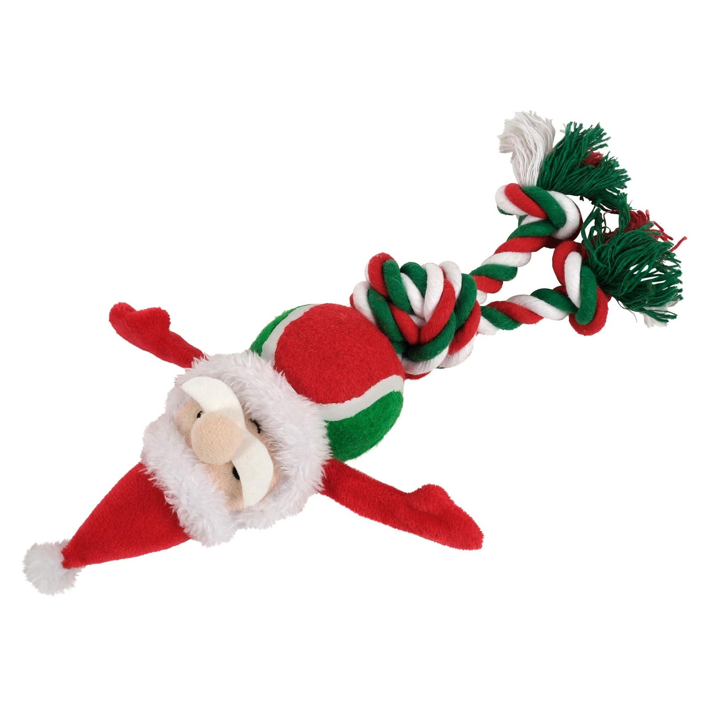 Petstock Christmas Ball & Rope Toy Santa Dog Toy