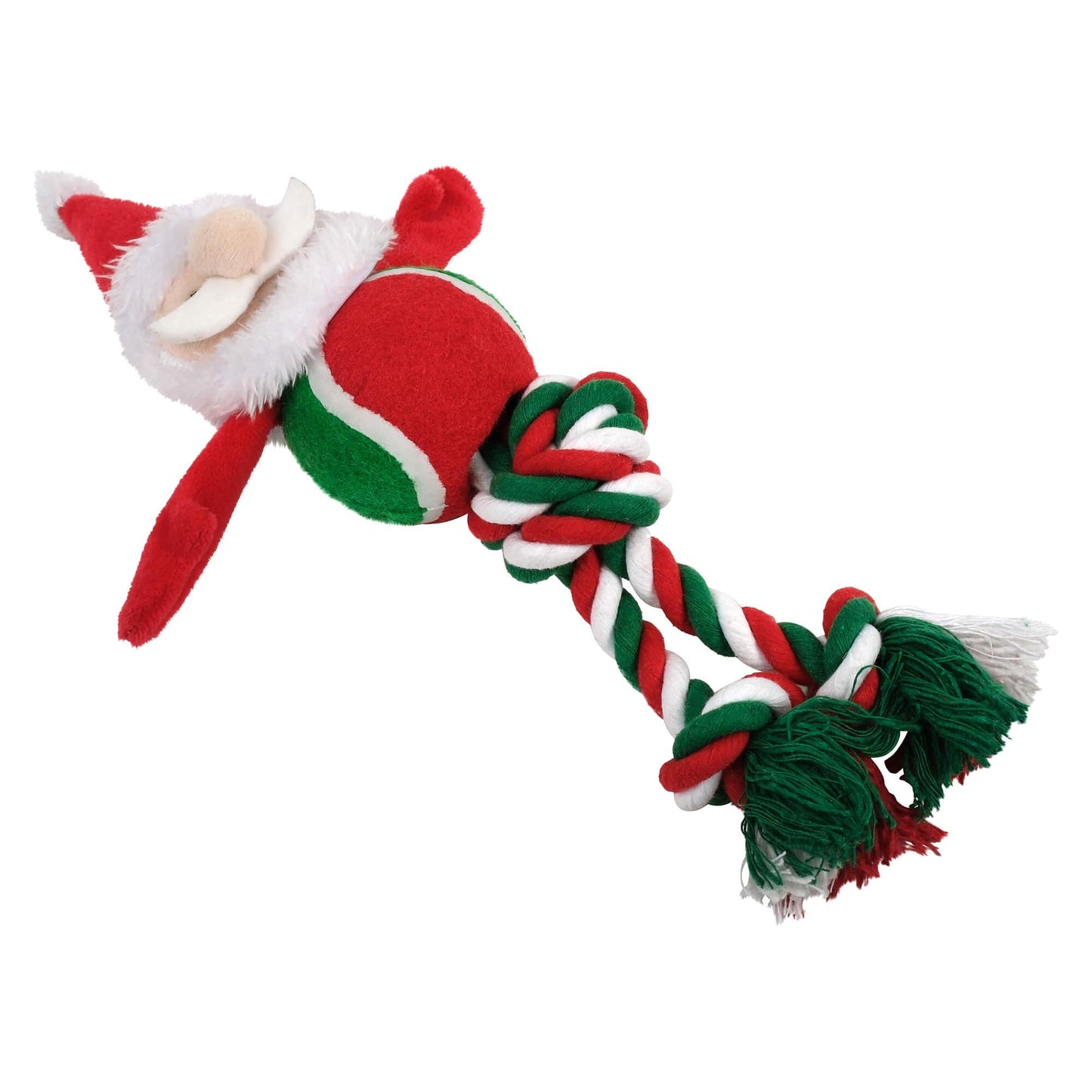 Petstock Christmas Ball & Rope Toy Santa Dog Toy