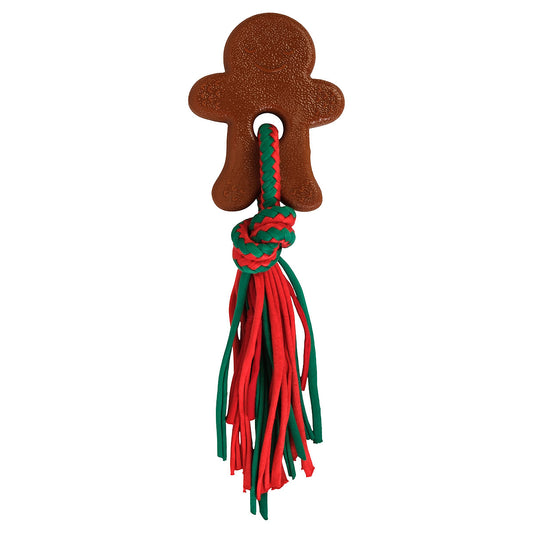 Petstock Christmas Gingerbread Man Rope & Rubber Dog Toy
