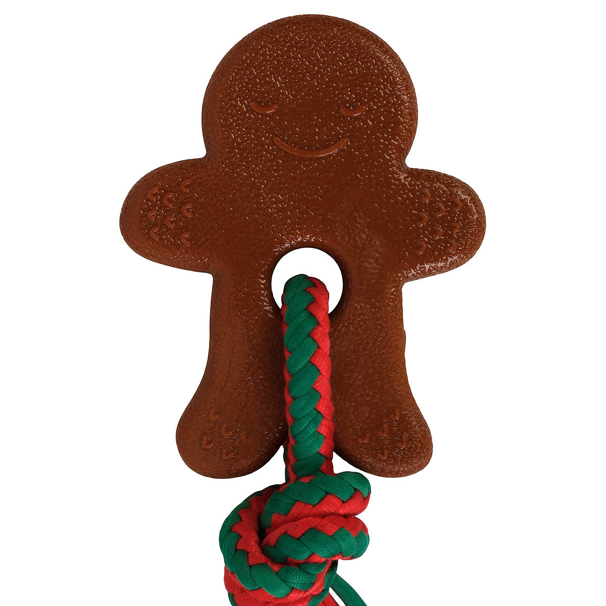 Petstock Christmas Gingerbread Man Rope & Rubber Dog Toy