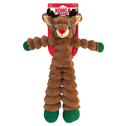 Kong Christmas Holiday Shakers Crumples Reindeer Dog Toy