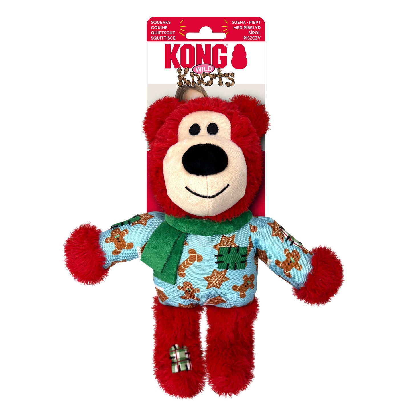 Kong Christmas Holiday Wild Knots Bear Assorted Dog Toy