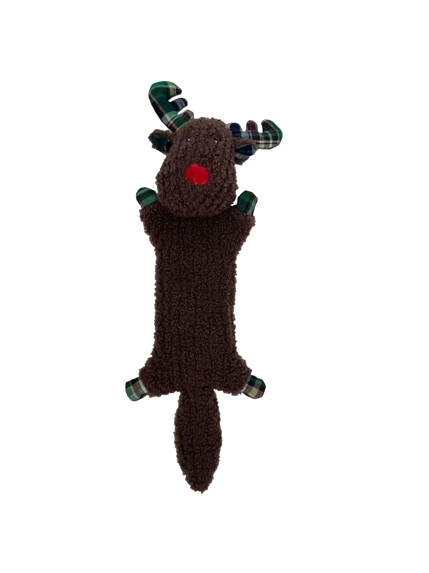 Bark-A-Boo Campfire Flatty Reindeer Dog Toy