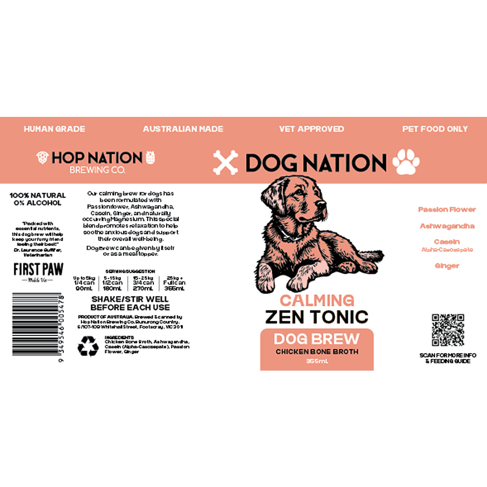 Dog Nation Dog Beer Calming Beef Bone Broth Dog Treats