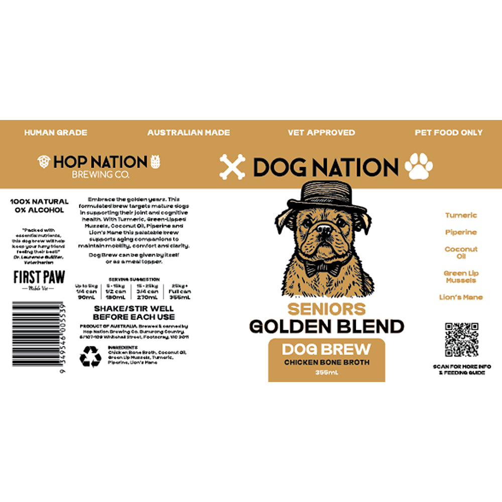 Dog Nation Dog Beer Chicken Bone Broth Senior Dog Treats