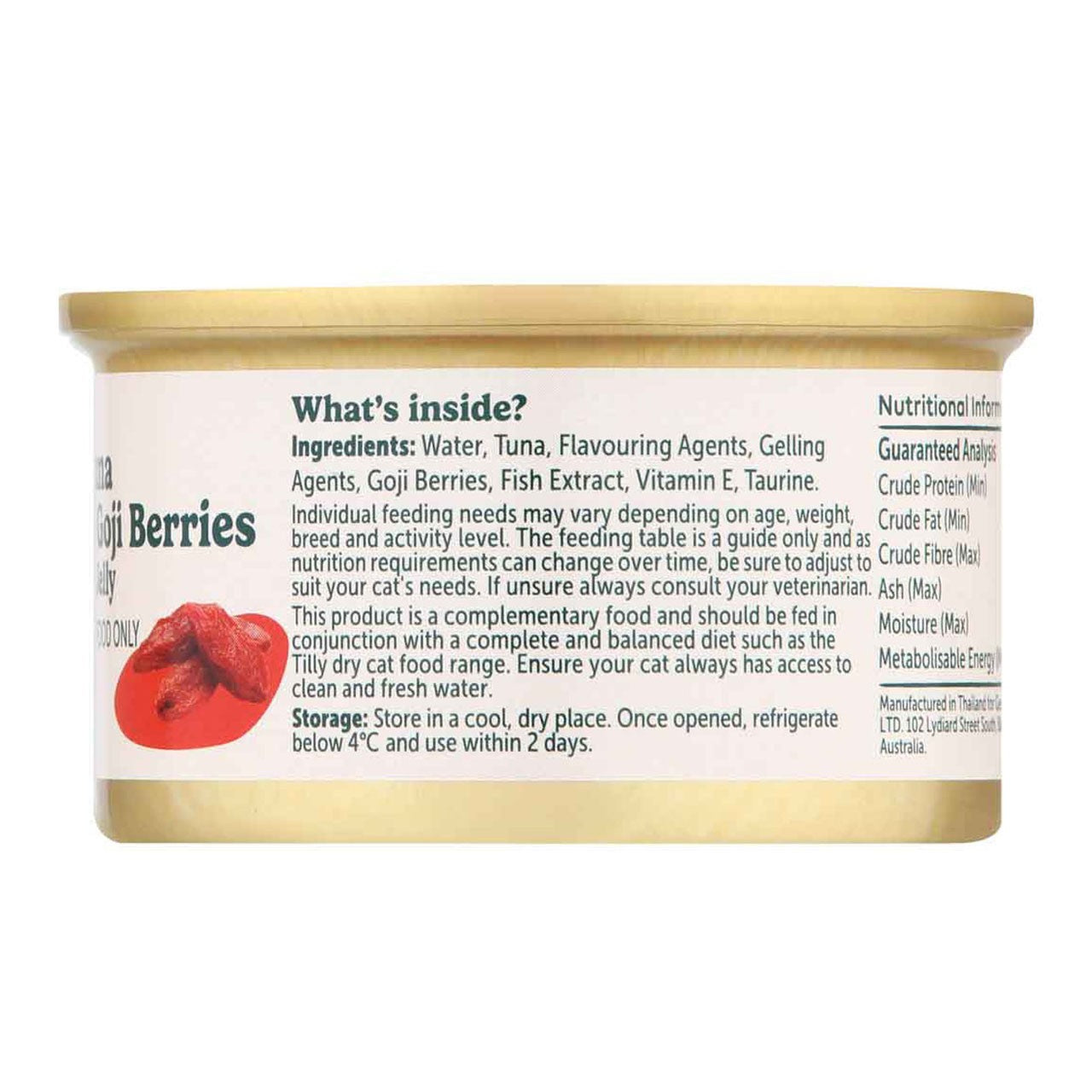 Tilly Indulgent Meals Tuna & Goji Berries in Jelly Wet Cat Food 80g