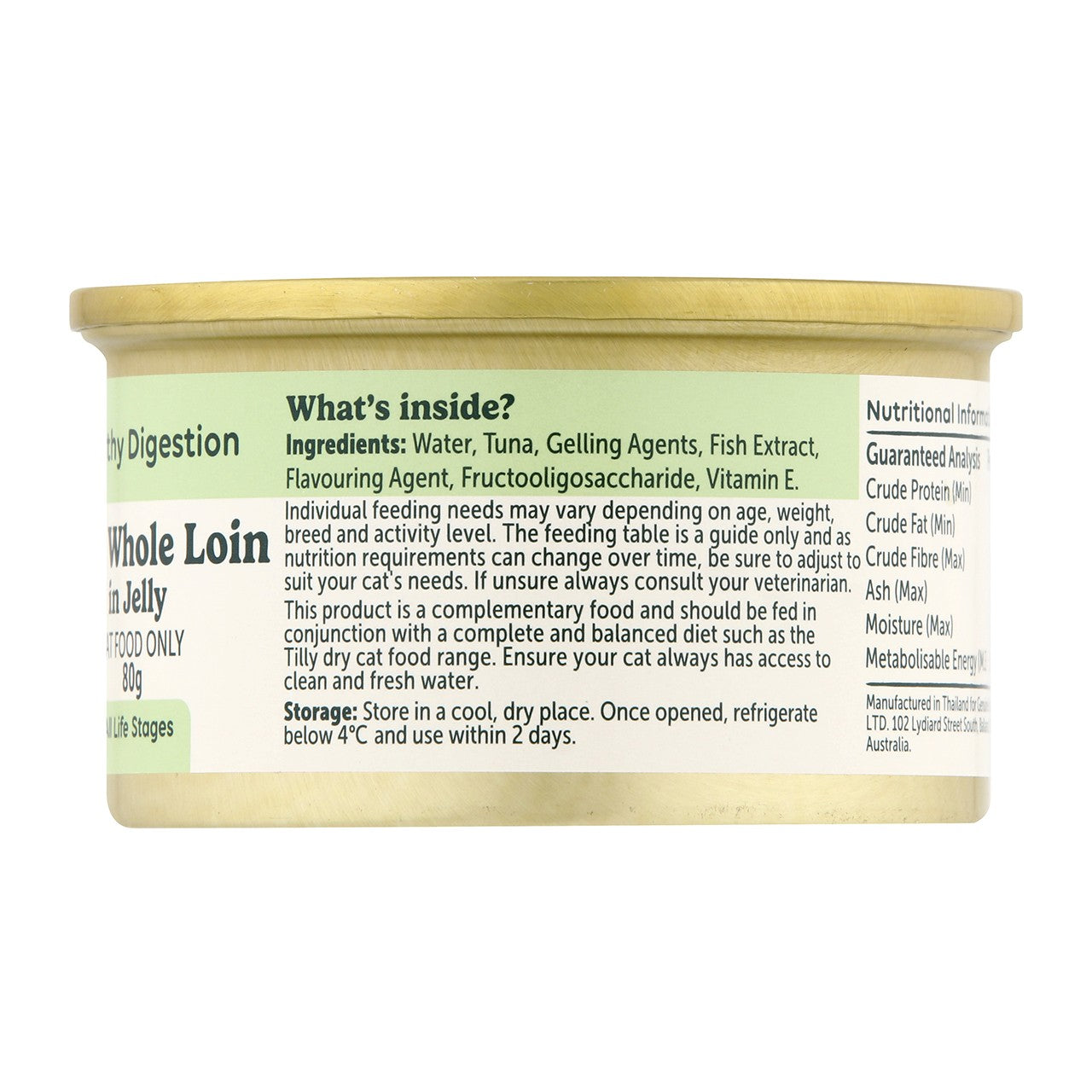 Tilly Functional Formula Healthy Digestion Tuna in Jelly Wet Cat Food 80g