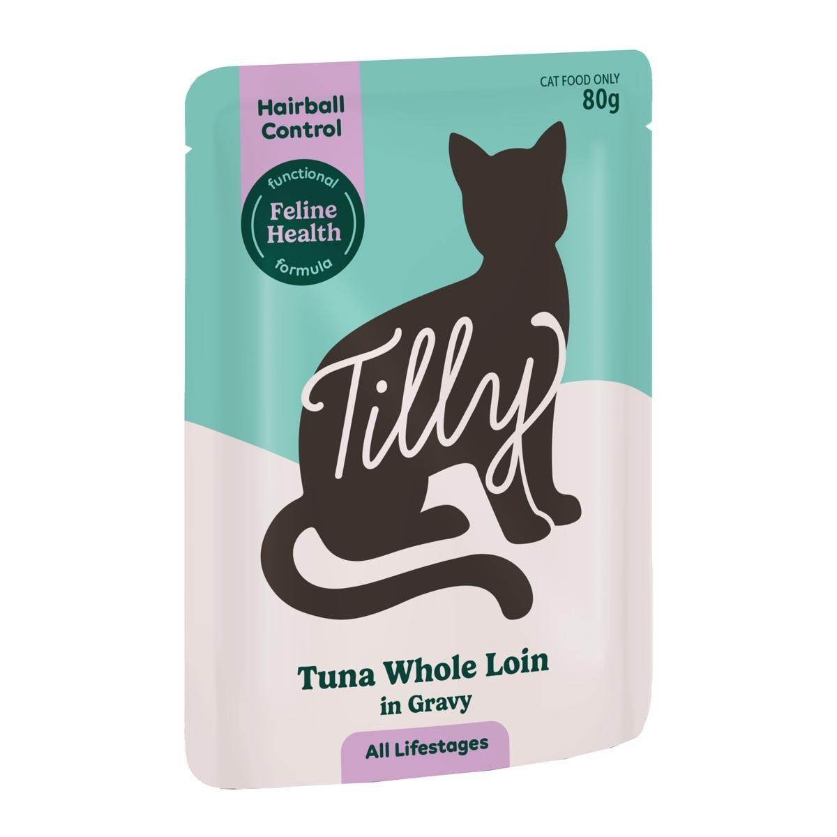 Tilly Hairball Control Tuna Whole Loin in Gravy Wet Cat Food 80g