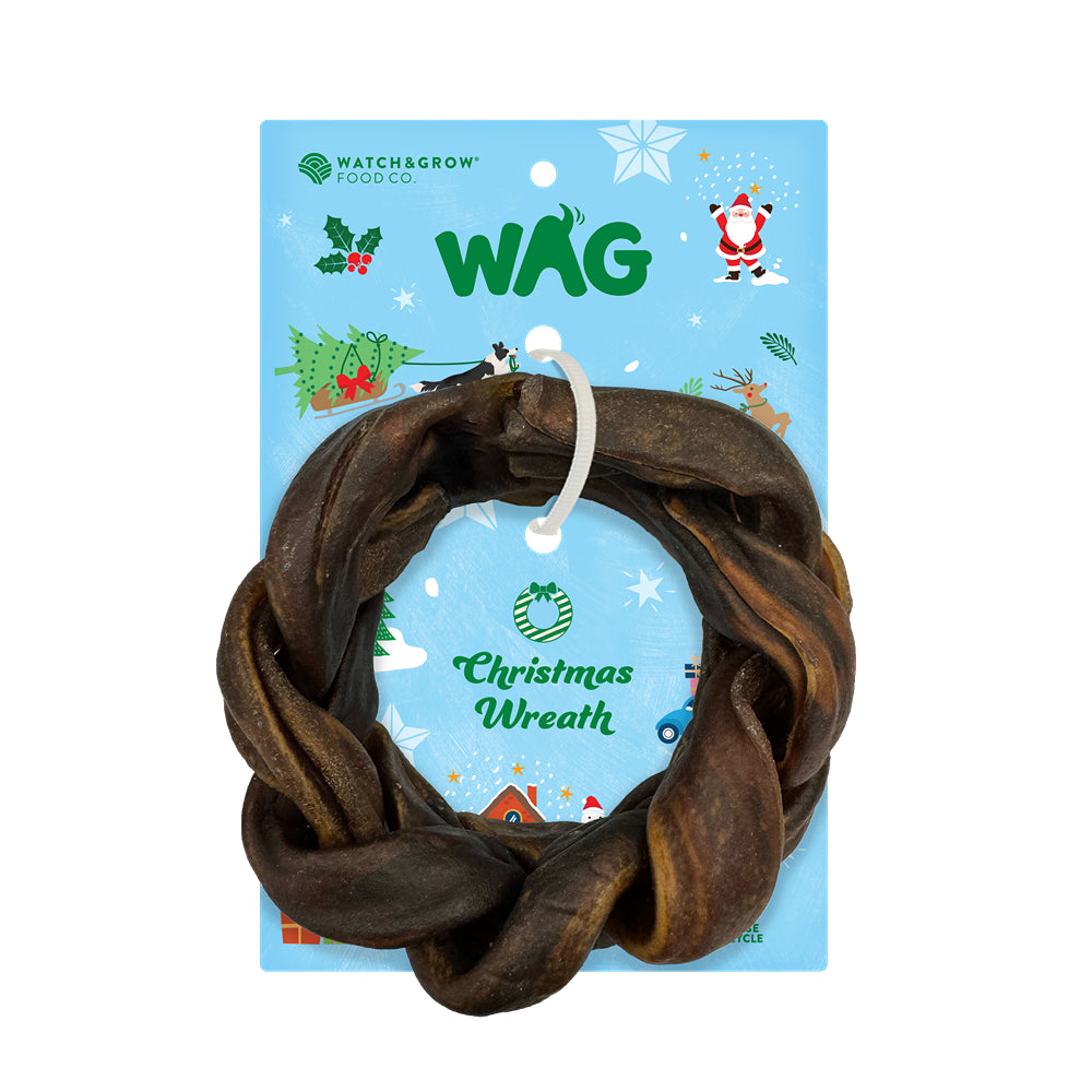 WAG Christmas Wreath Braided Collagen Dog Treat