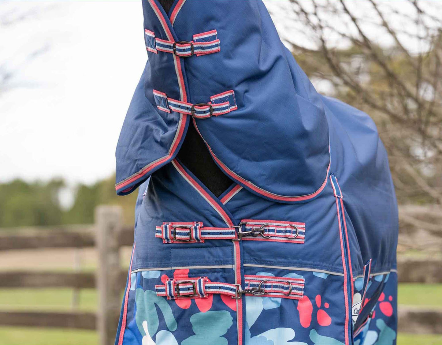 Caribu Alpine Detach-a-Neck Horse Rug 250g Abstract Floral