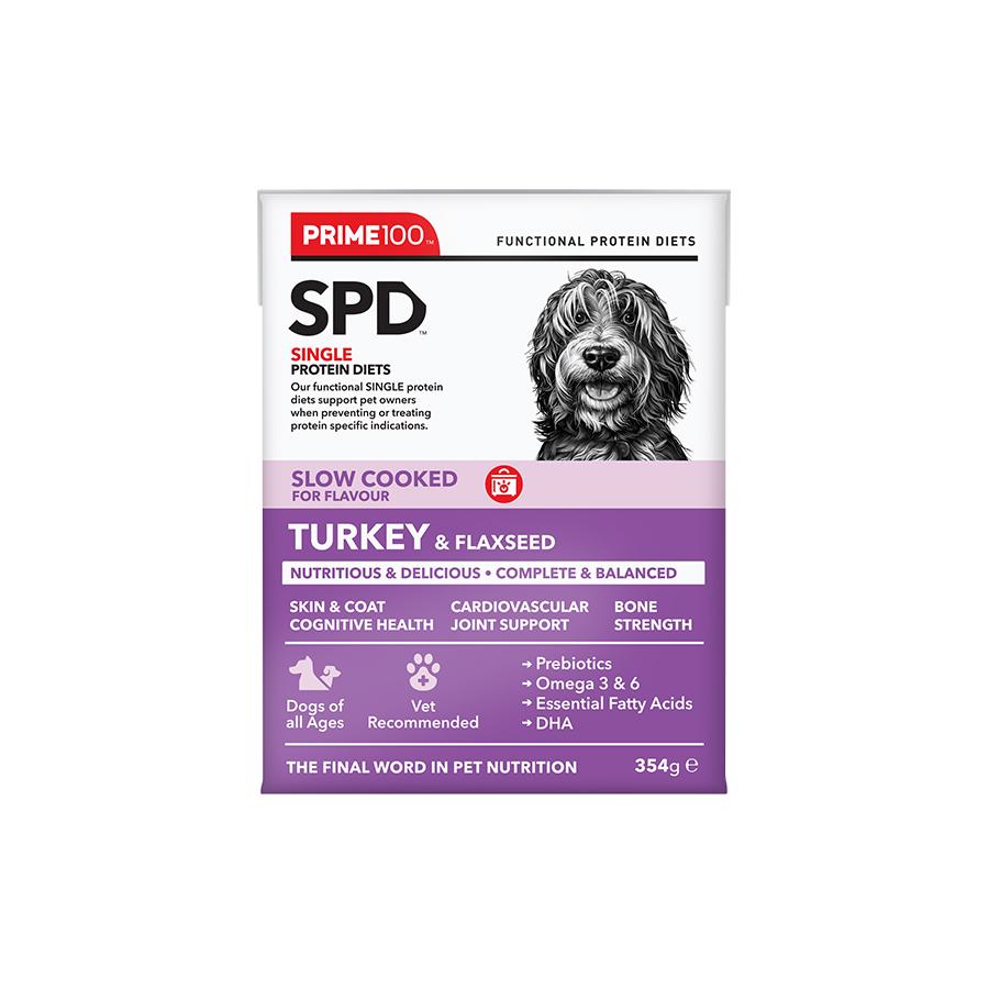 Prime100 SPD Slow Cooked Turkey & Flaxseed 354g