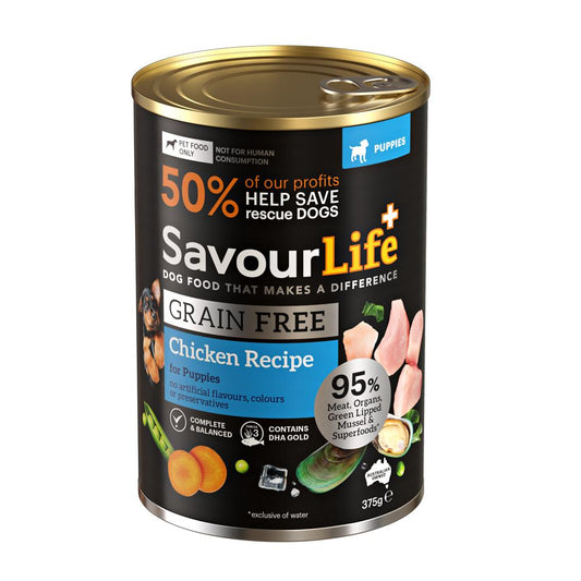 SavourLife Grain Free Puppy Chicken Recipe Wet Dog Food 375g