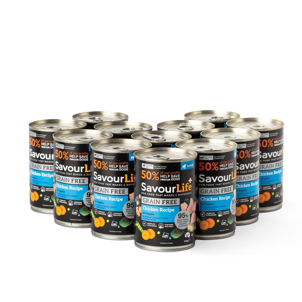 SavourLife Grain Free Puppy Chicken Recipe Wet Dog Food 375g