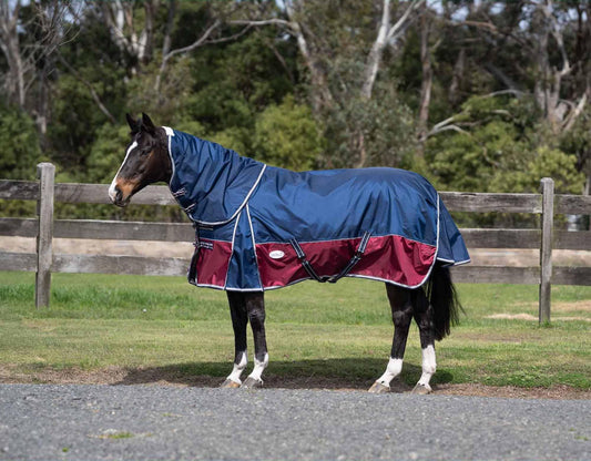 Caribu Colorado Detach-a-Neck Horse Rug 250g Midnight Wine