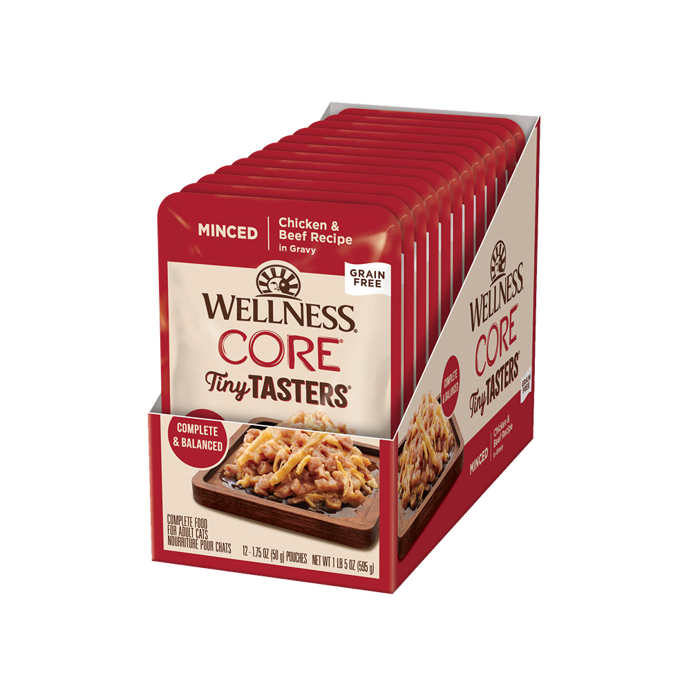 Wellness Core Tiny Tasters Minced Chicken & Beef In Gravy Wet Cat Food 50g