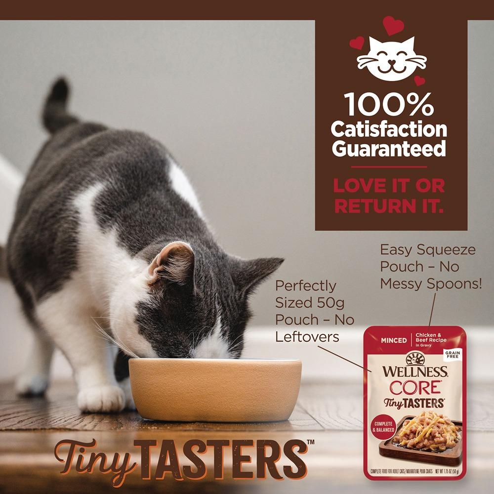 Wellness Core Tiny Tasters Minced Chicken & Beef In Gravy Wet Cat Food 50g