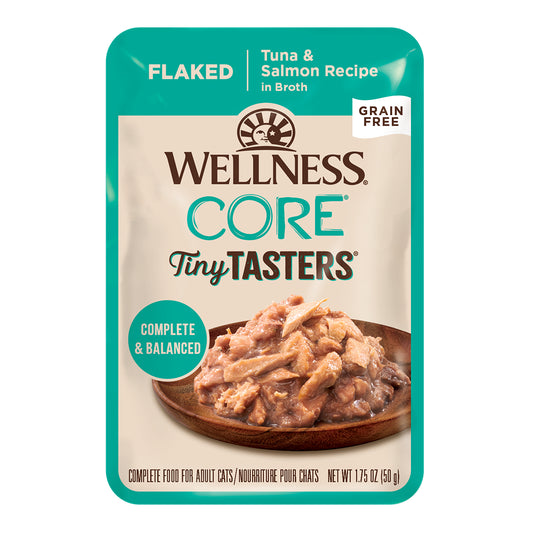 Wellness Core Tiny Tasters Flaked Tuna & Salmon In Broth Wet Cat Food 50g