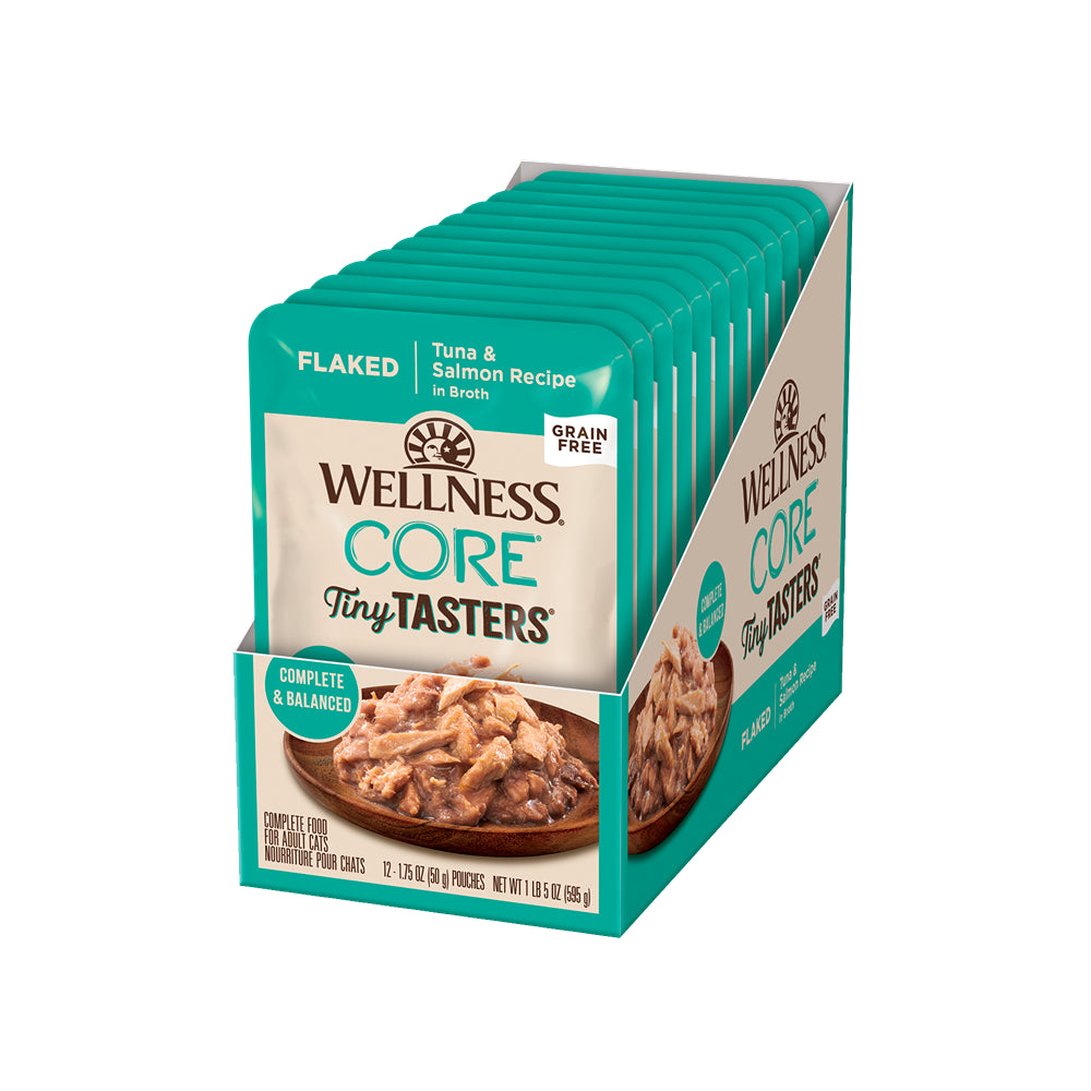 Wellness Core Tiny Tasters Flaked Tuna & Salmon In Broth Wet Cat Food 50g