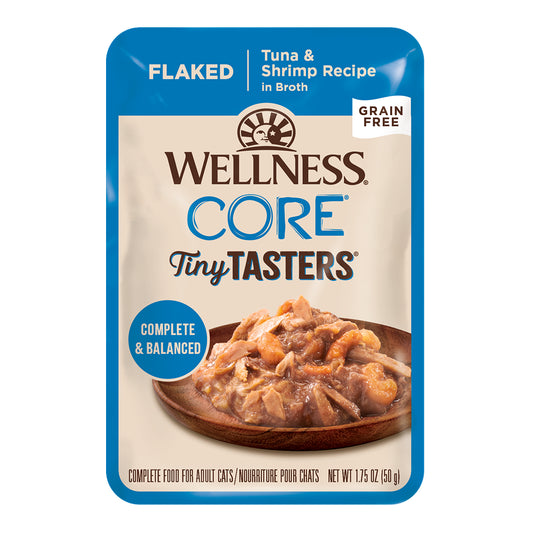 Wellness Core Tiny Tasters Flaked Tuna & Shrimp In Broth Wet Cat Food 50g