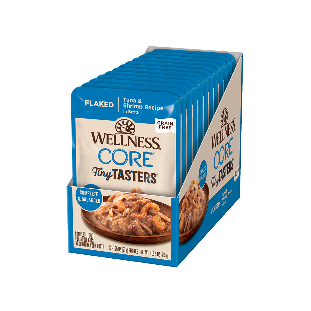 Wellness Core Tiny Tasters Flaked Tuna & Shrimp In Broth Wet Cat Food 50g