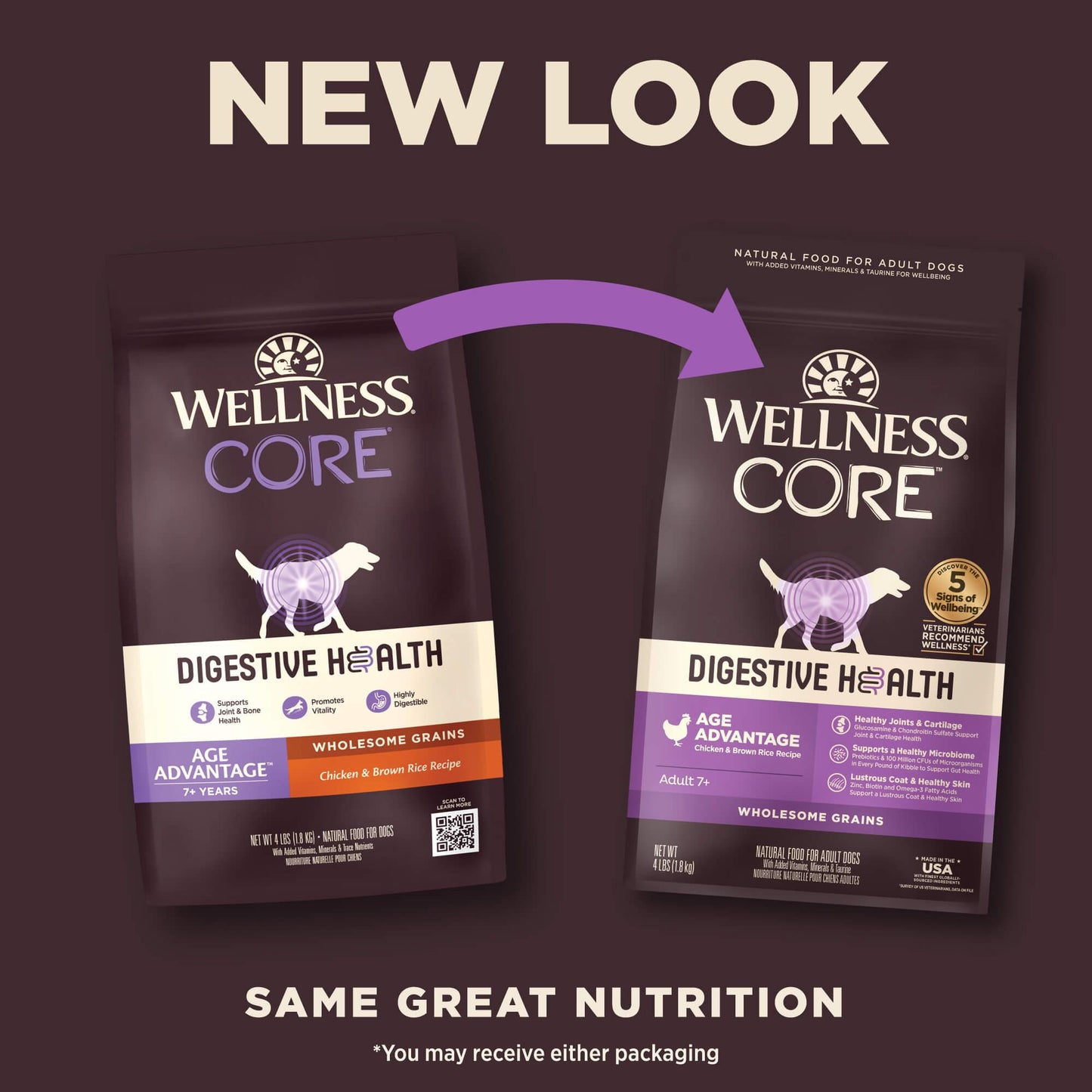Wellness Core Natural Digestive Health Age Advantage Chicken & Brown Rice Recipe Dry Dog Food