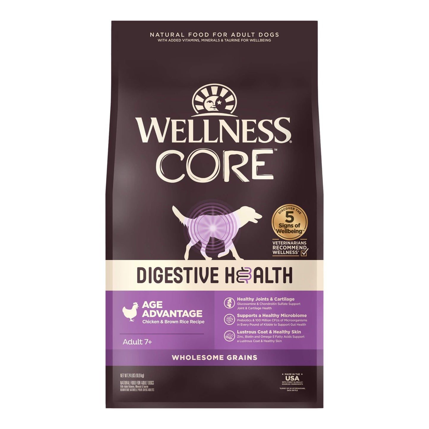Wellness Core Natural Digestive Health Age Advantage Chicken & Brown Rice Recipe Dry Dog Food