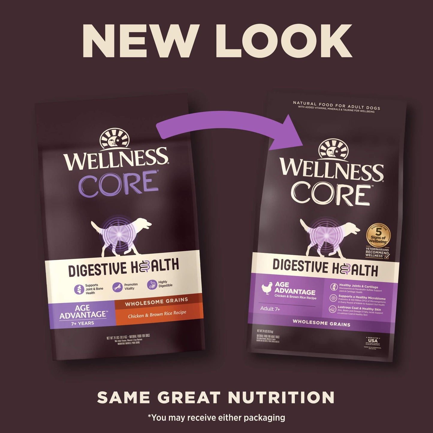 Wellness Core Natural Digestive Health Age Advantage Chicken & Brown Rice Recipe Dry Dog Food