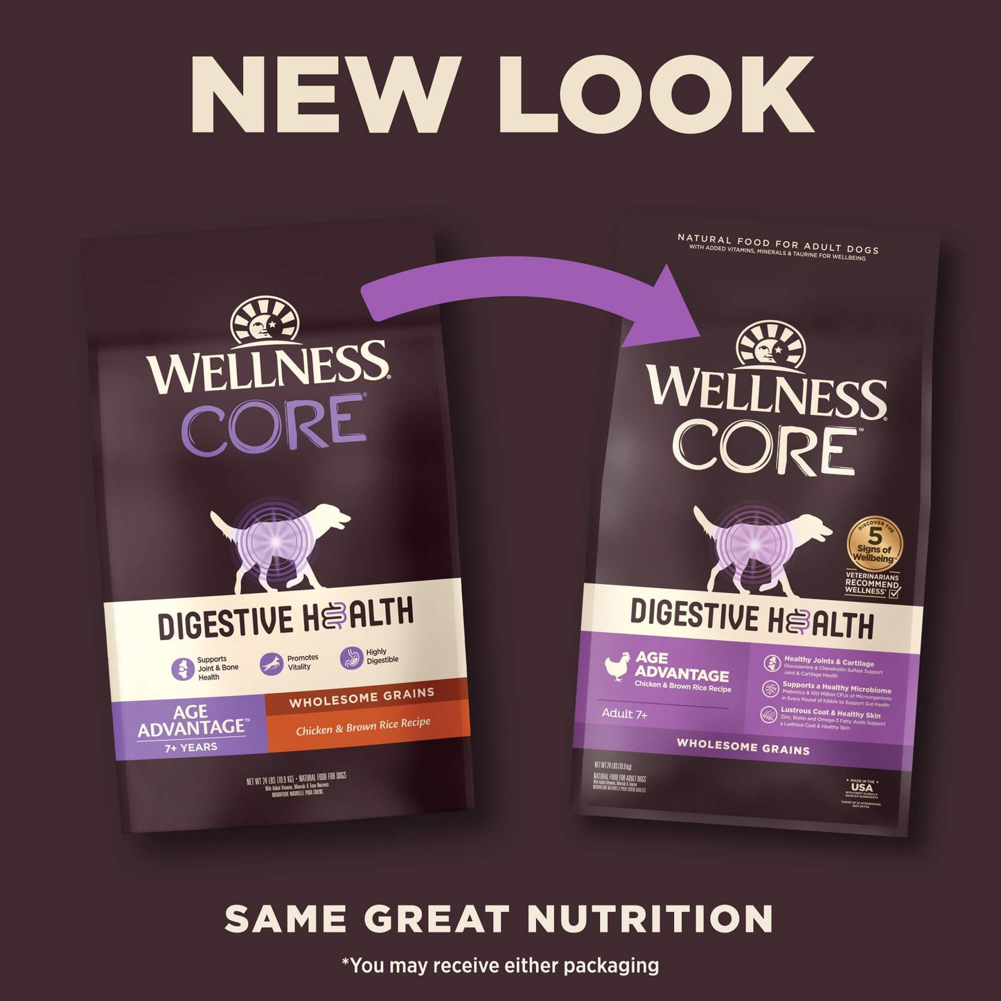 Wellness Core Natural Digestive Health Age Advantage Chicken & Brown Rice Recipe Dry Dog Food