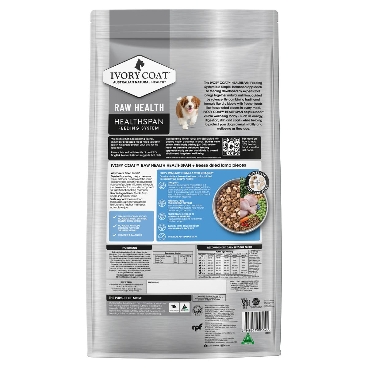 Ivory Coat Raw Health Puppy Immunity Dry Dog Food