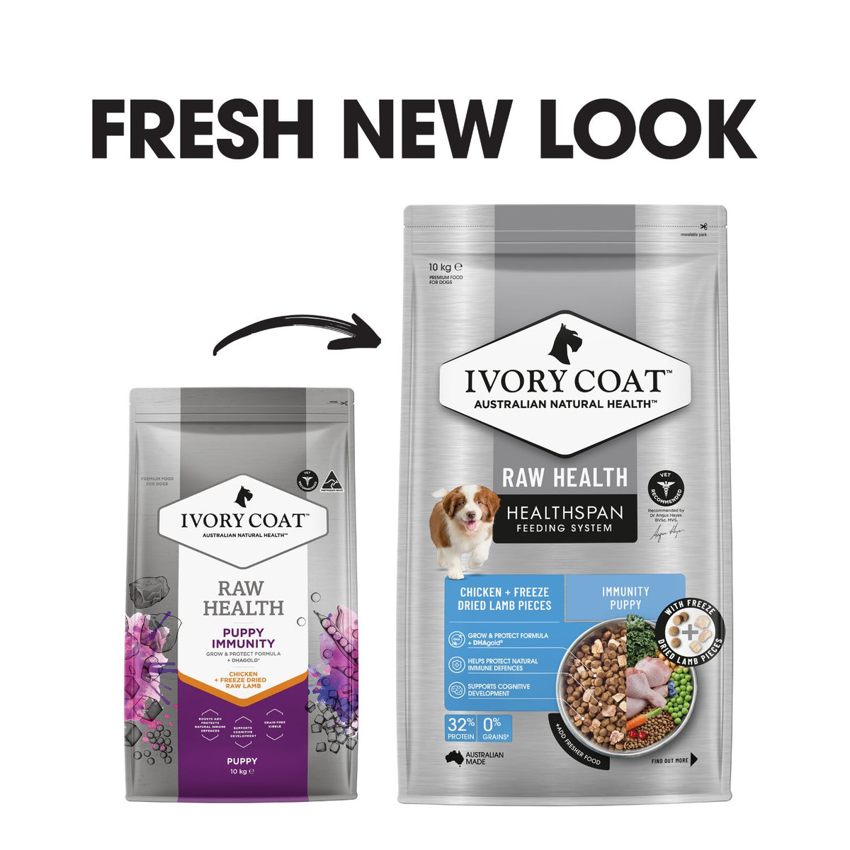 Ivory Coat Raw Health Puppy Immunity Dry Dog Food