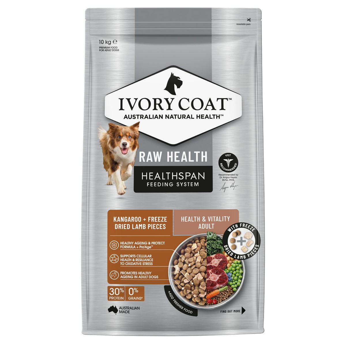 Ivory Coat Raw Health Health & Vitality Dry Dog Food
