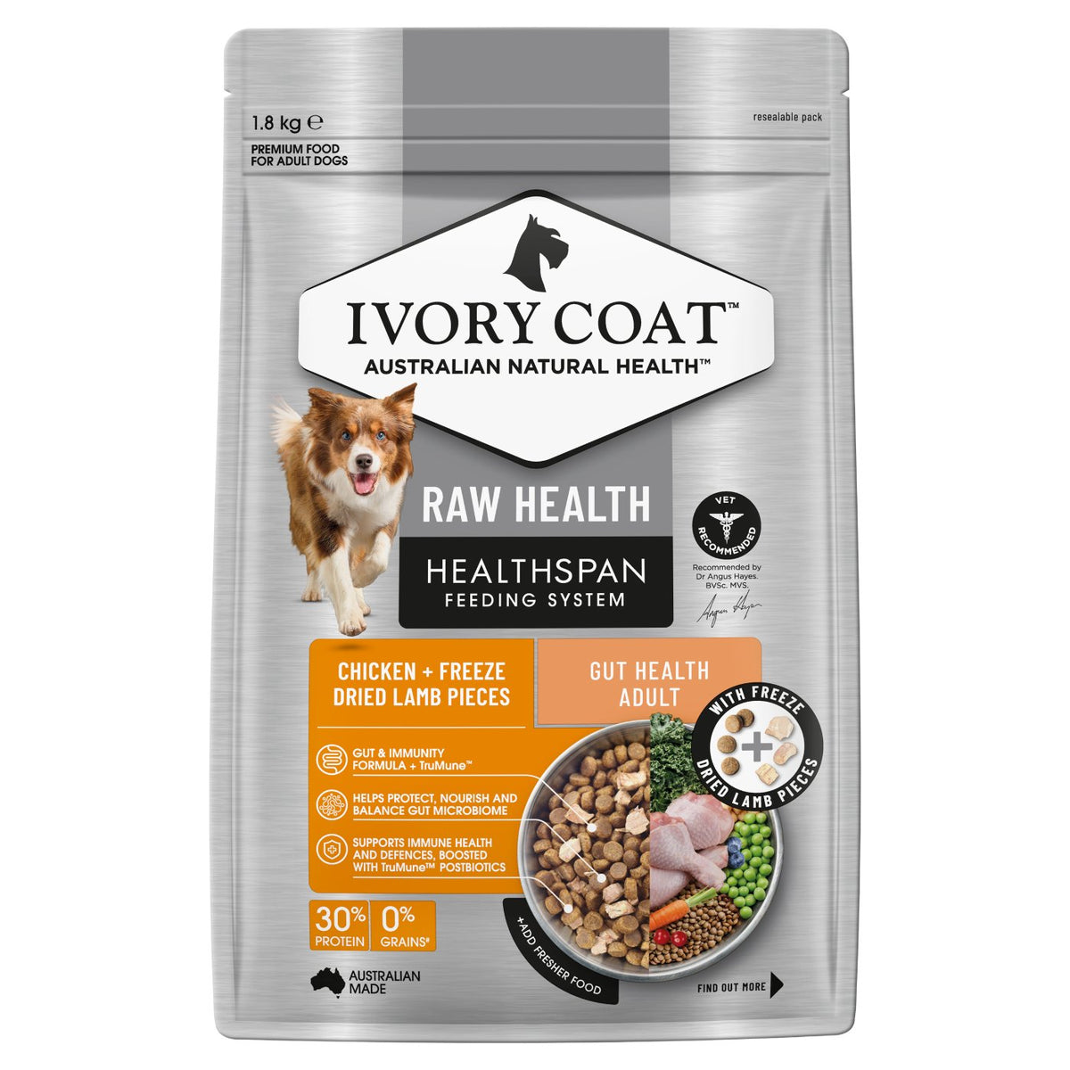 Ivory Coat Raw Health Gut Health Dry Dog Food