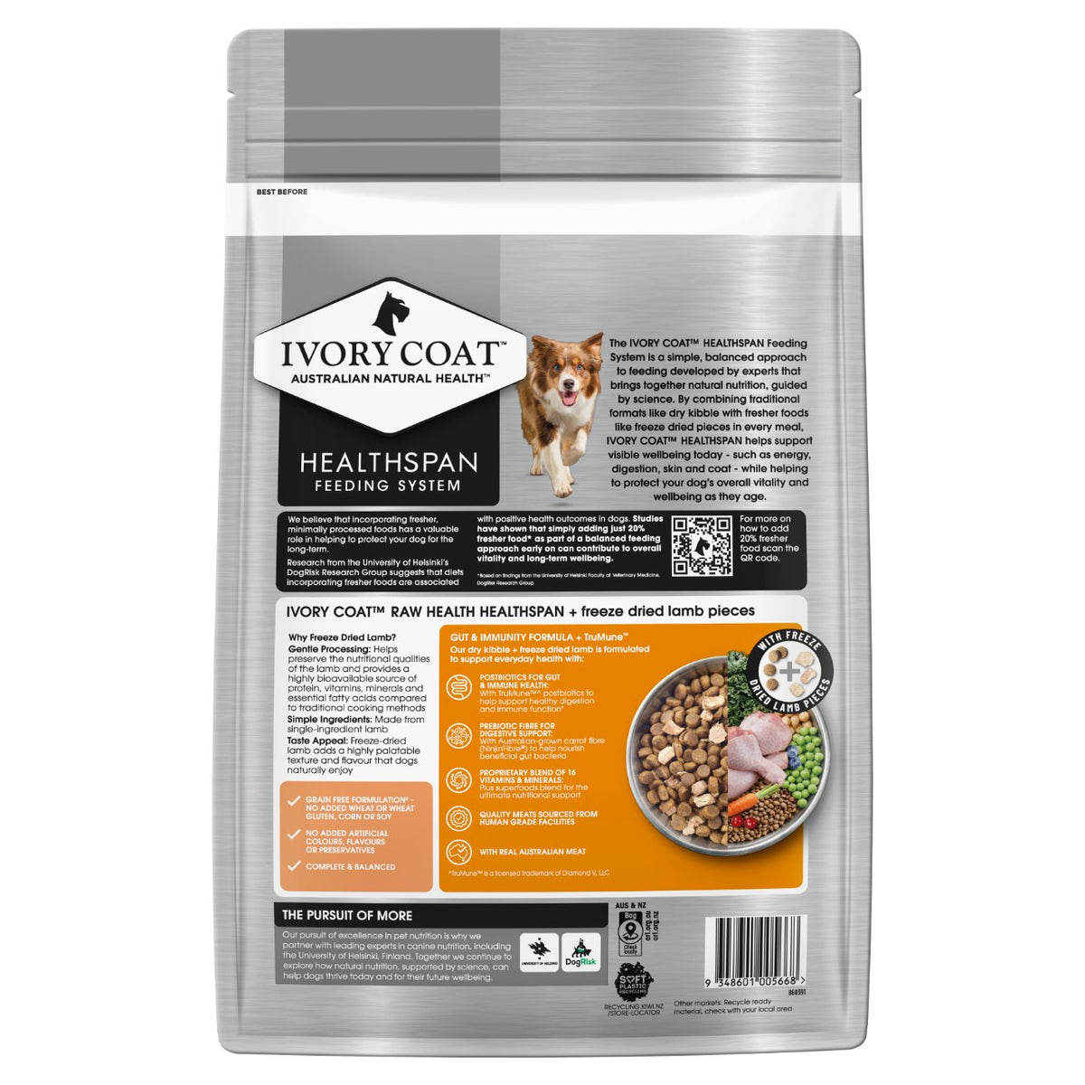 Ivory Coat Raw Health Gut Health Dry Dog Food
